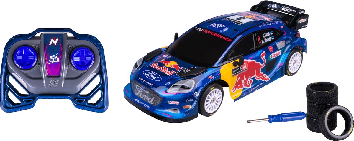 NIKKO rc auto rally - puma#8 - tanak - m-sport - 28 cm - blauw paars 1:16