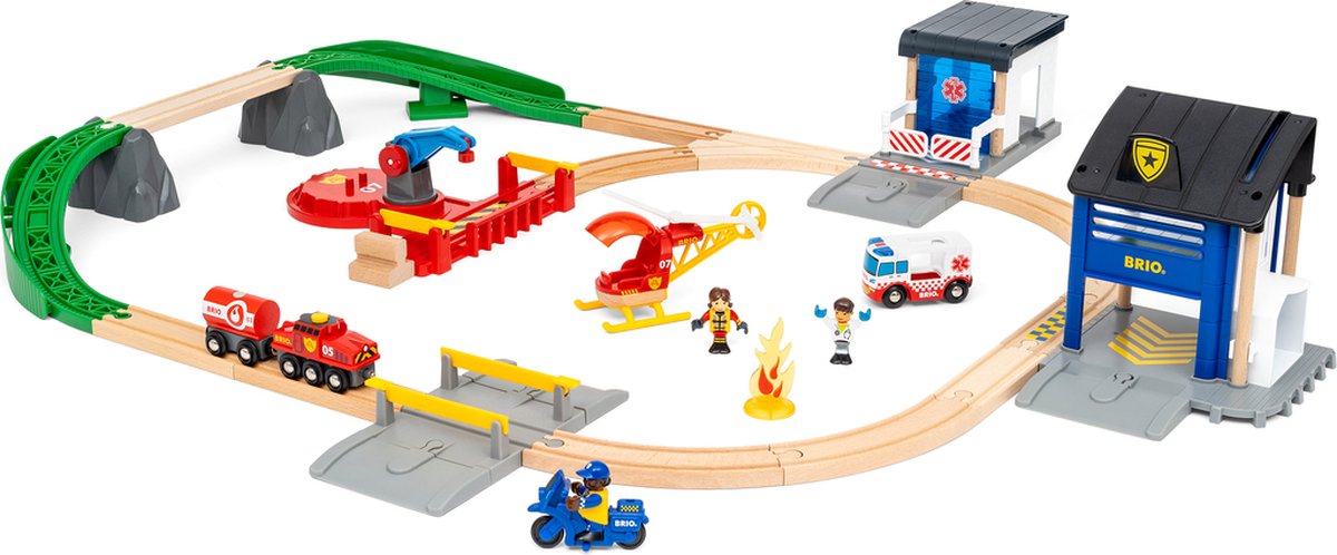 BRIO reddingsteam treinset - 36025 - treinbaan