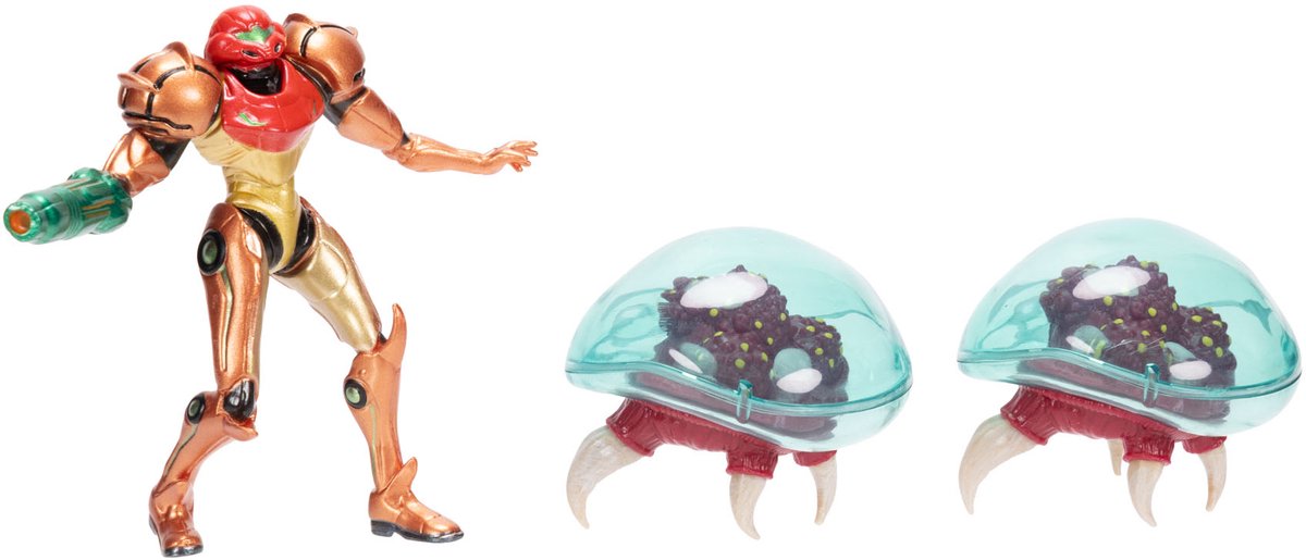 Jakks Metroid prime -- 6 cm samus bounty hunter 3pk set