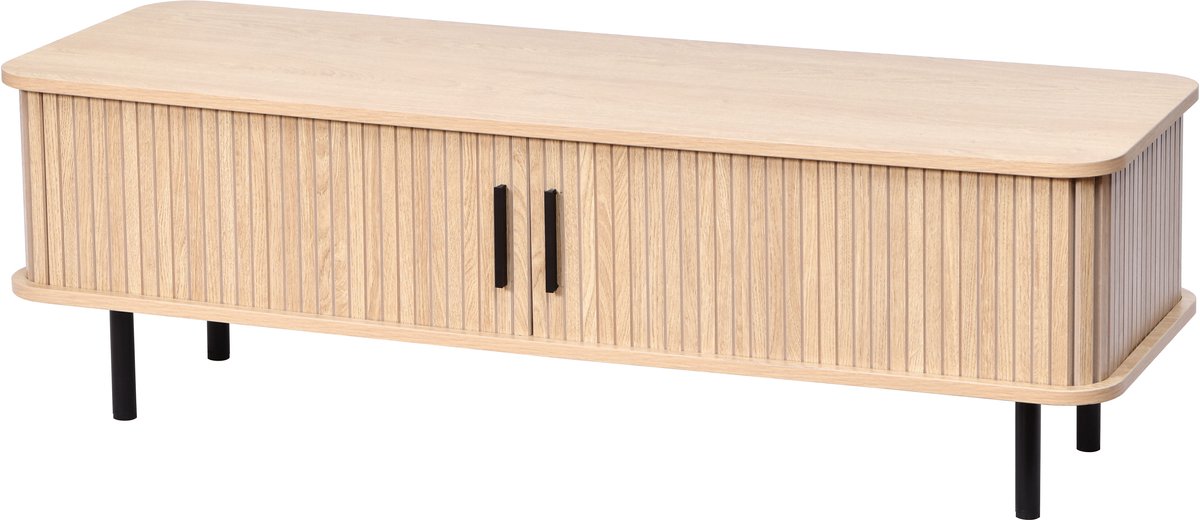 Mano Leisure tv-meubel - eikenhoutlook zwart metaal 120 x 40 x 39 cm – moderne tv-kast met opbergruimte