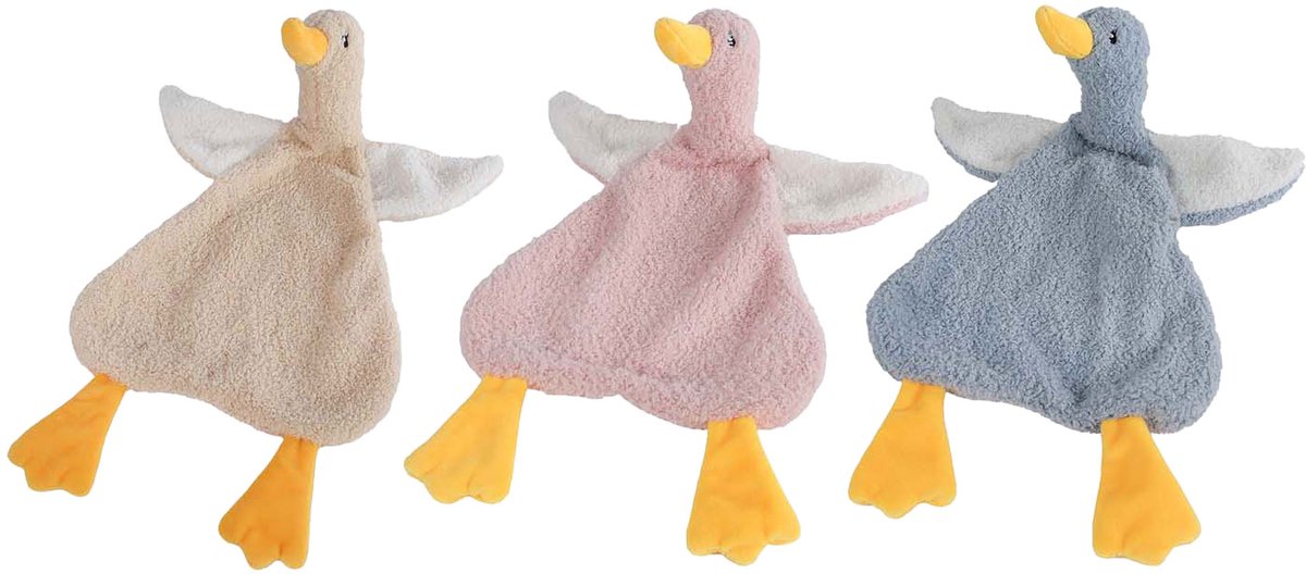 Mini Club Knuffeldoekje pluche eend - zacht baby speelgoed 40cm multi kleuren.