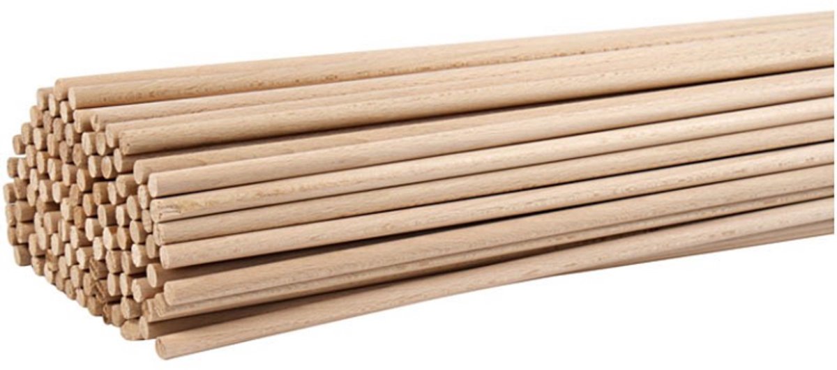 Creativ Company Cc houten bloemstokken 60 cm × 8mm 10 stuks