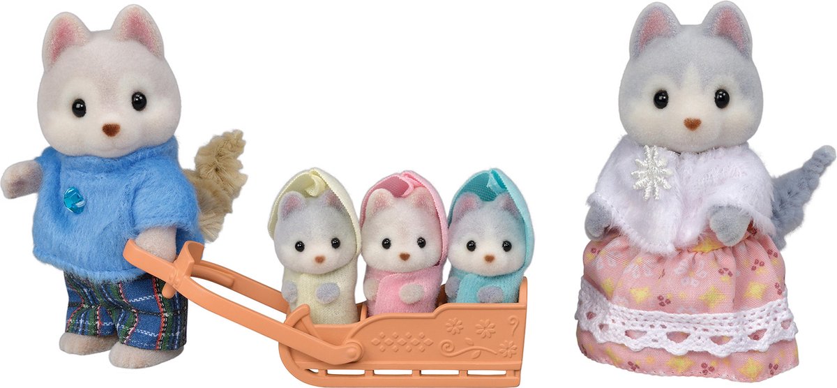 Sylvanian Families 5636 familie husky-fluweelzachte speelfiguren