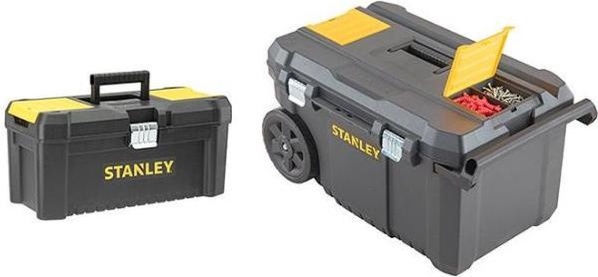 STANLEY essential gereedschapswagen 50l stst1-80150 + koffer 16 stst1-75518