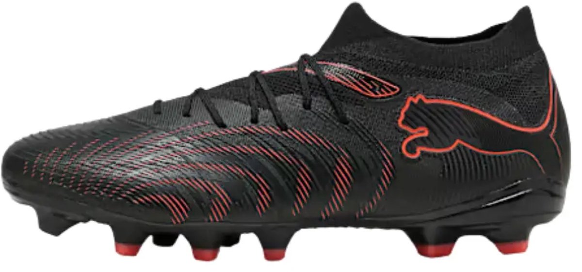 PUMA future 9 match fg ag unisex sportschoenen - black-glowing red-strong gray