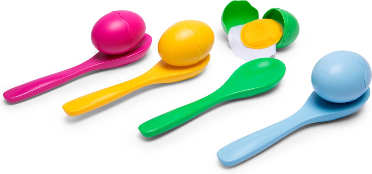 BS Toys ei-stafette - eierlopen - estafette spel - 1 tot 4 spelers - vanaf 4 jaar - balans spel