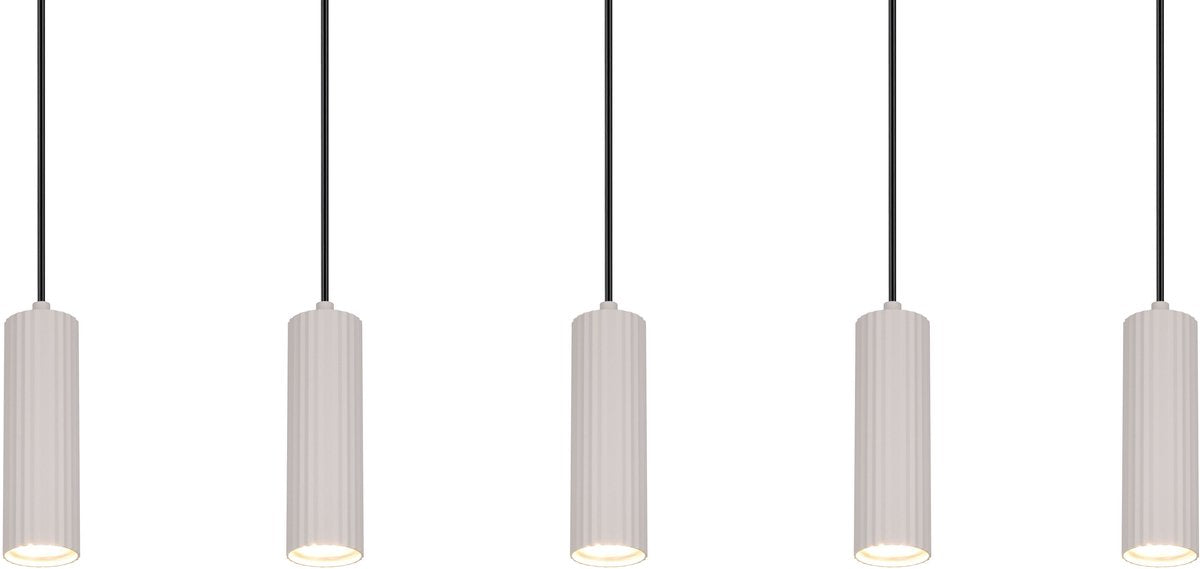 TRIO soka - hanglamp - grijs warm - excl. 5x gu10 5 w - plafondbevestiging - in hoogte verstelbaar