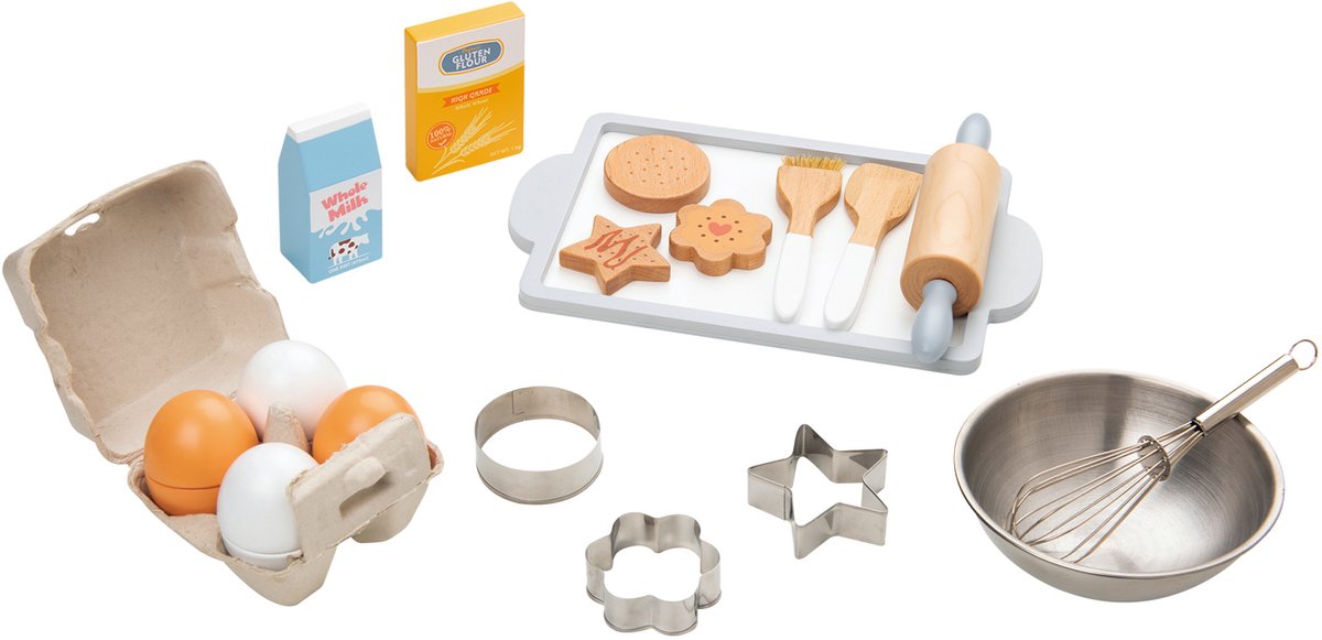 Lelin Toys - houten bakkers set - speelgoedeten -drinken