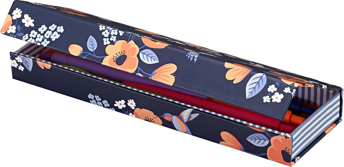 Kangaro Pennen etui flowers karton k-90192