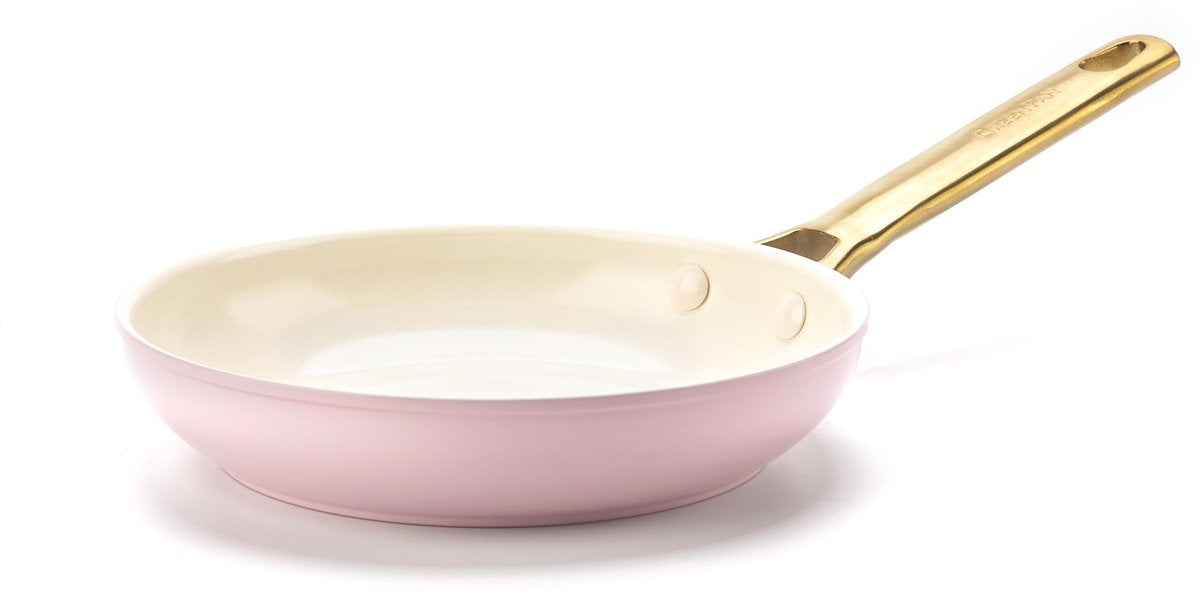 GreenPan padova roze keramische inductie koekenpan 24cm - pfas-vrij - inductie koekenpan - ovenbestendig tot 200°c - vaatwasserbestendig - rvs handgrepen – roze