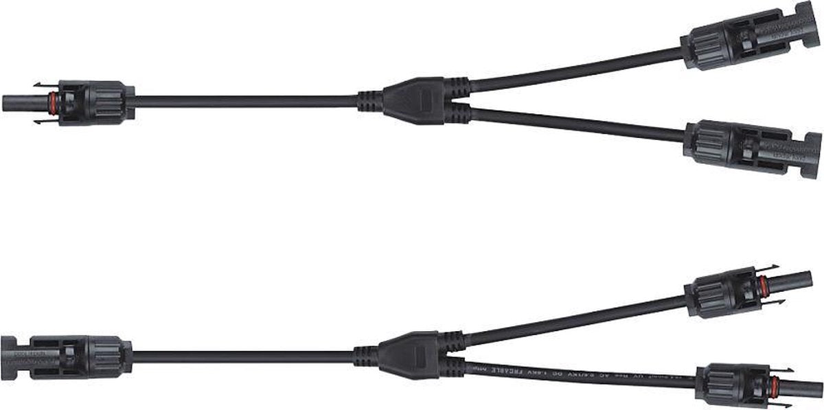 ORNO Mc4 y splitter - voor zonnepanelen - set 1x ff-m + 1x mm-f - professionele kwaliteit - geconfectioneerde zonnepaneelkabel