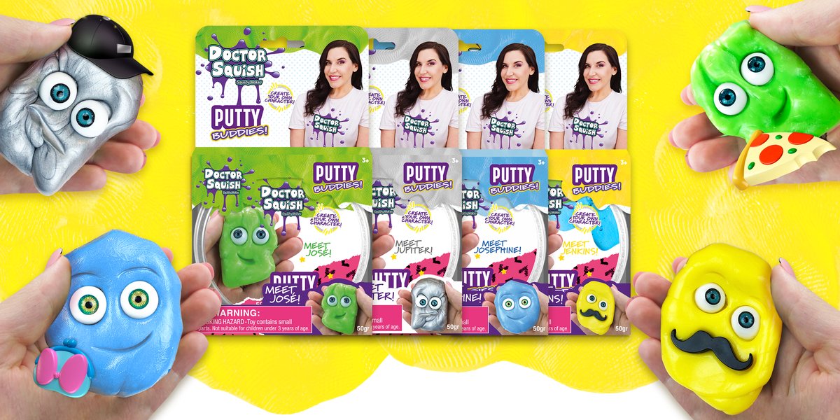 Doctor Squish - diy - light blue, silver, yellow, green