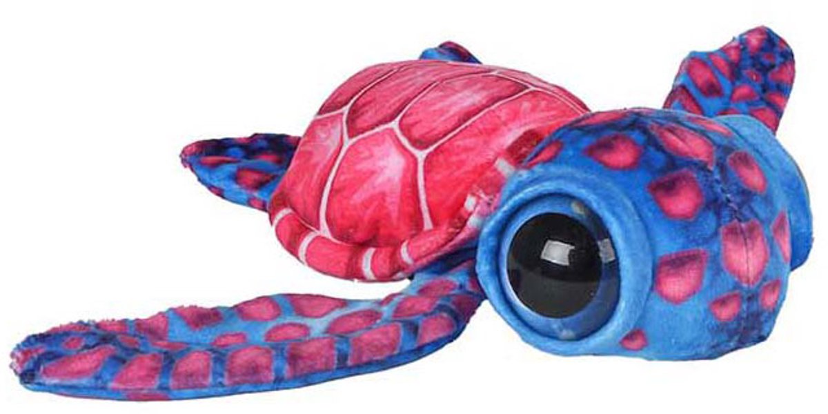 Lobbes Schildpad knuffel pluche roze 18cm - zachte pluche speelgoed knuffel.