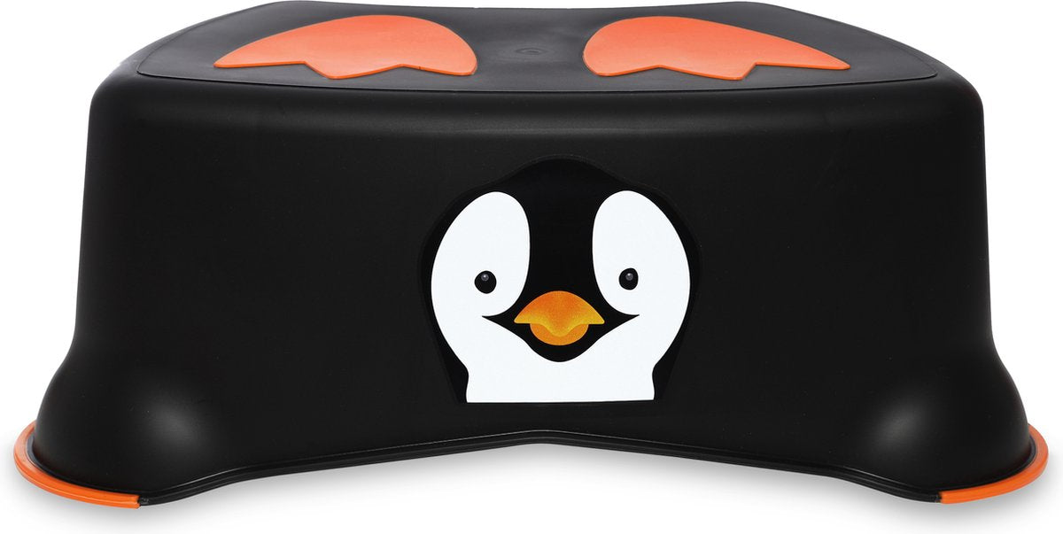 MY CARRY POTTY my step stool opstapje voor kinderen - wit - zwart- oranje - pinguin