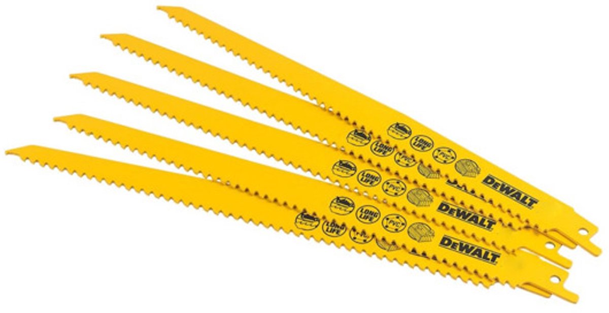 DeWalt dt2363-qz serie - reciprozaagblad - 228mm - hcs - 6 tpi