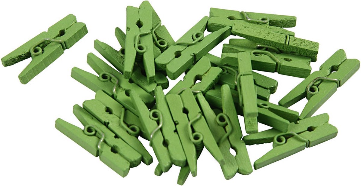 Creativ Company Cc mini wasknijpers 3x25 mm groen 36 stuks