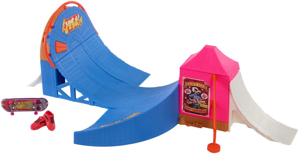 Hot Wheels skate pretpark skate set - speelset fingerboard - vinger skateboard tony hawk