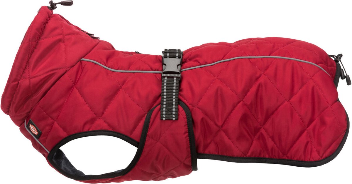 Trixie Hondenjas minot rood 40 cm - gewatteerd fleece, reflecterende strepen, verstelbare buikriem