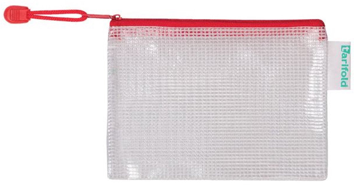 Tarifold Opbergtas met rits 160x110mm pvc rd | 8 stuks