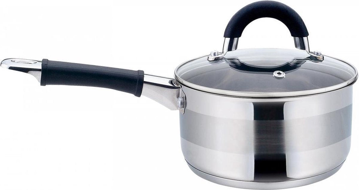 KINGHOFF 1256 - steelpan met deksel - ø18 cm - rvs - 2,1 liter