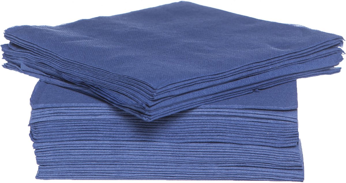 Cosy Trendy Cosy trendy servetten - donkerblauw - 40x - 38 x 38 cm - tafeldecoratie - papier - luxe kwaliteit