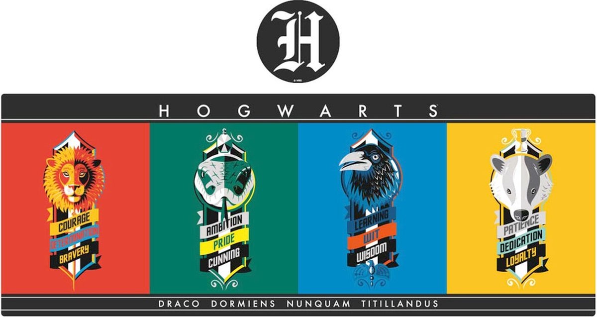 FaNaTtik harry potter - desk pad coaster set houses bureaumat bureau onderlegger - multicolours