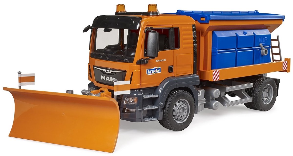 Bruder man tgs strooiwagen met sneeuwploeg 1:16