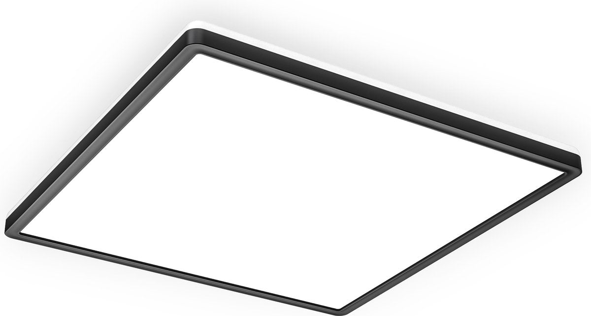 Briloner B.k.licht - led plafonniére - zwart - led paneel - plafondlamp - l: 29.3cm - 4.000k - 2.400lm - 18w
