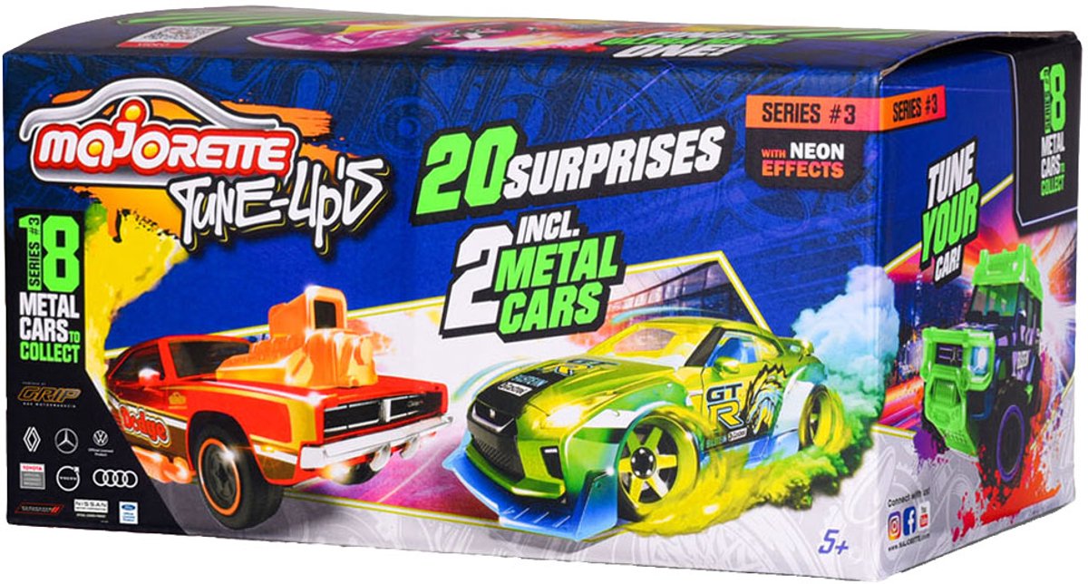 Majorette Tune up's 3 raceauto's 20 surprises, set van 2