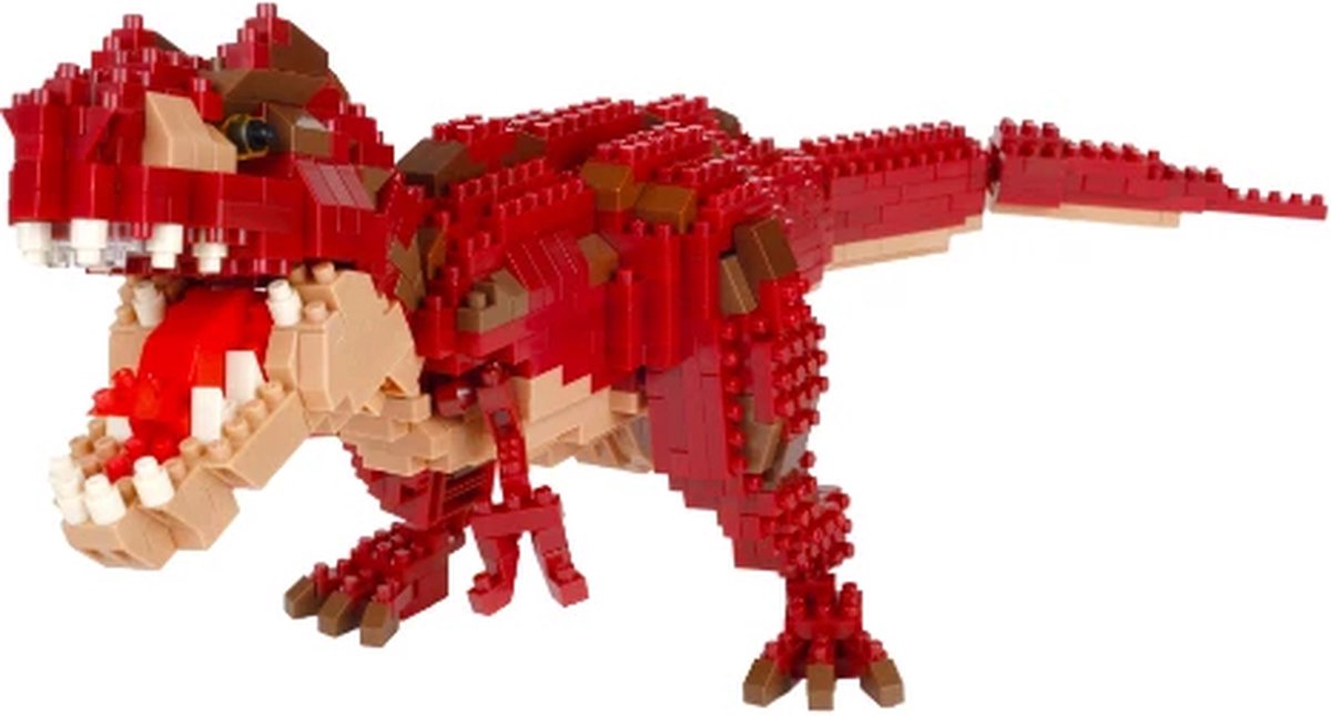Bandai - nanoblock - dinosaurus figuur - tyrannosaurus rex deluxe - baksteen figuur 850 stuks - bouwset montage model - bouwpakket speelgoed kinderen 12+ tiener volwassenen - nbc031