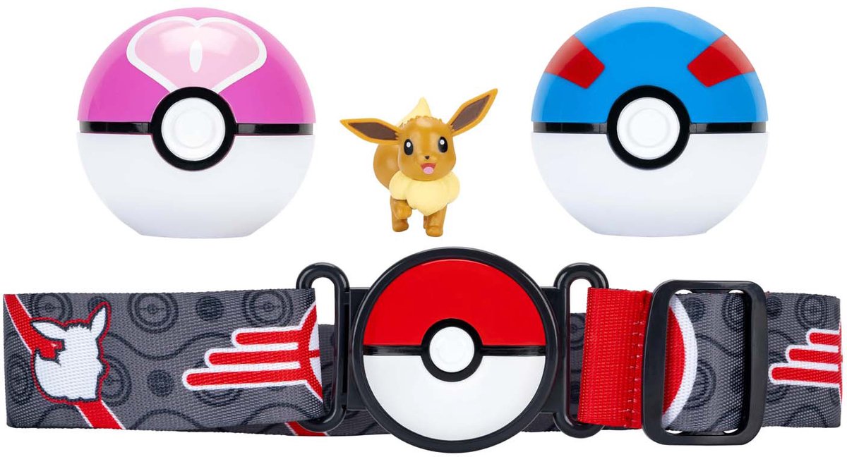Jazwares Pokémon clip 'n' go met riem speelset eevee great ball