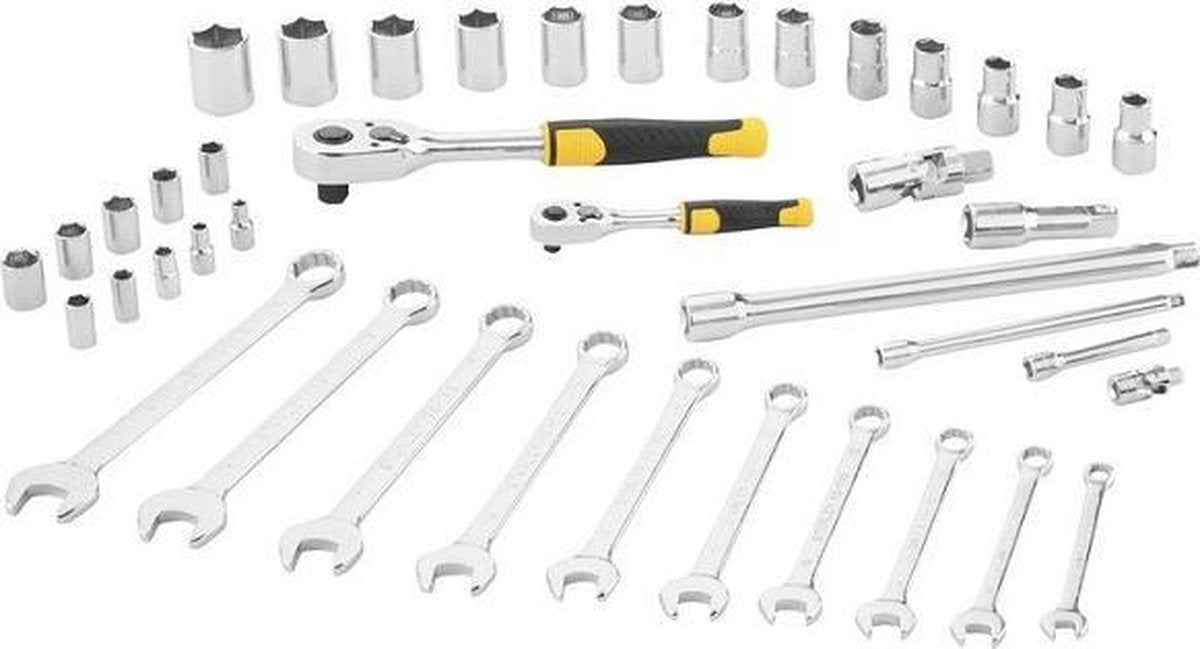 STANLEY dopsleutelset 1 4 + 1 2 + ringsteeksleutels - 41 delig