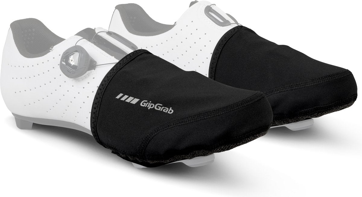GripGrab - windproof wielren toe covers teenwarmers overschoenen winddicht voor racefietsschoenen - zwart - unisex - maat s m (38-41)