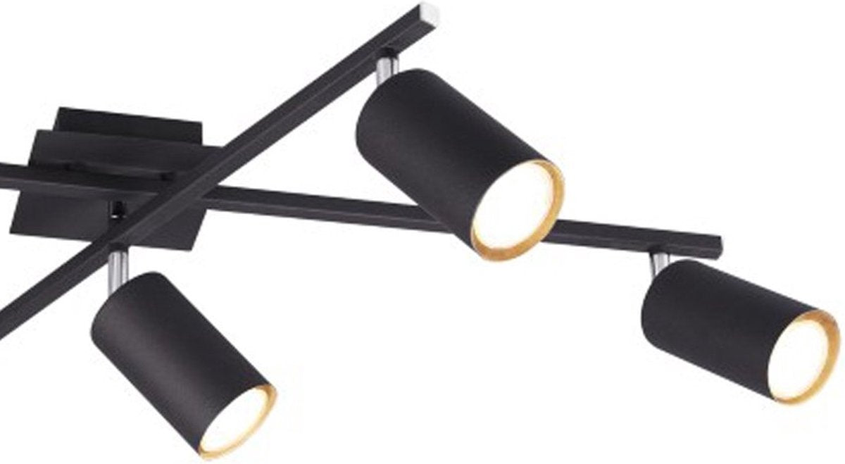 TRIO marley - plafondlamp - zwart mat - excl. 5x gu10 3w