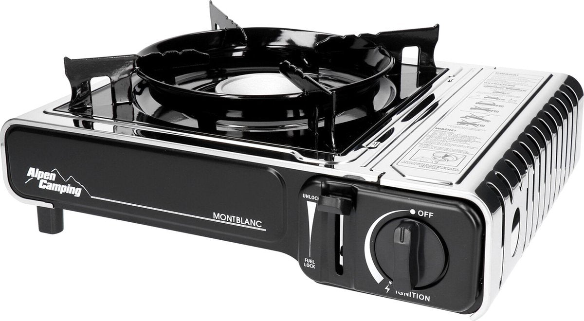 Alpen Camping - gasfornuis 2.2kw met gasfornuis kruis | camping fornuis - gasverbruik 160 g h piëzo-ontsteking