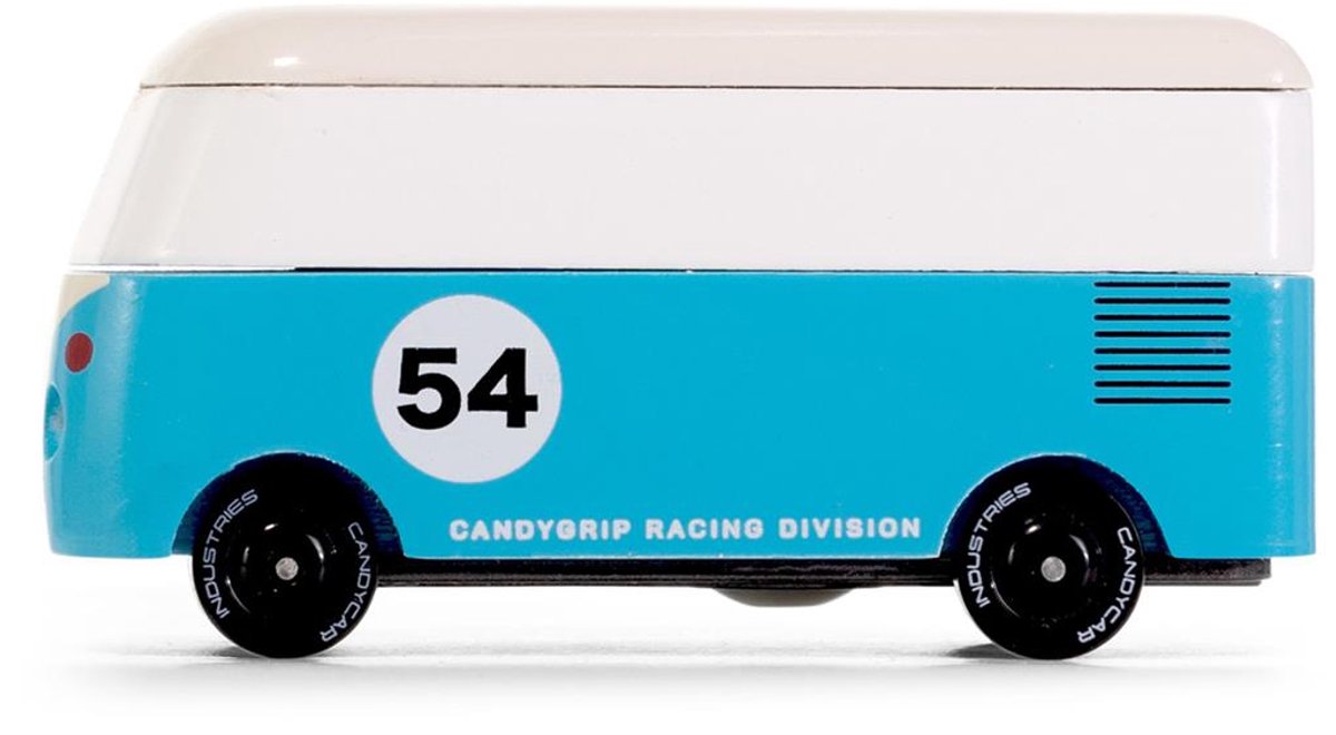 CandyLab speelgoedauto - vw t1 busje blauw - candycar world.