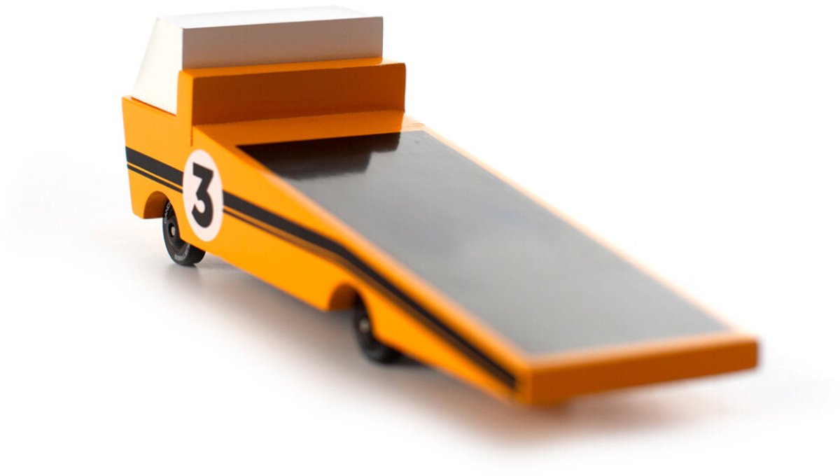 CandyLab speelgoedauto sleepwagen race - houten candycar wereld.