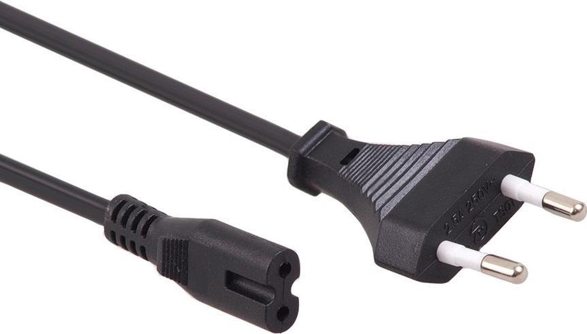 Maclean Stroomkabel netsnoer eu 2 pin 3 m