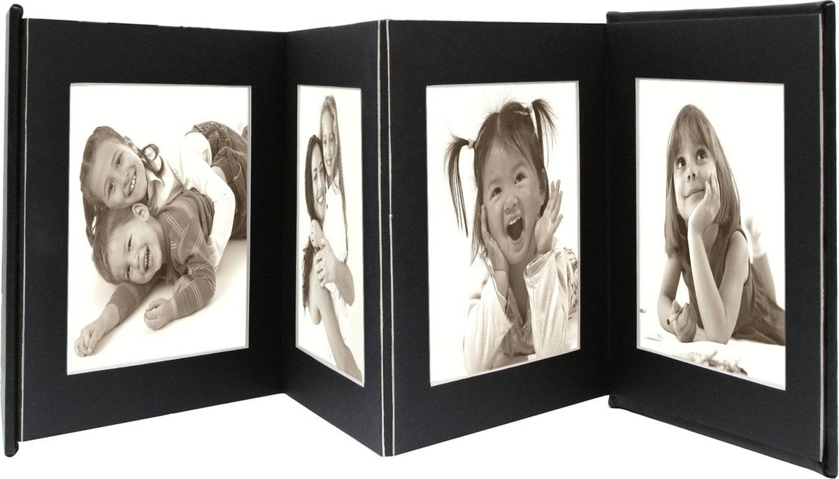 Deknudt Frames a66dc2 8ph - leporello album - zwart - 8x foto 13x18 cm