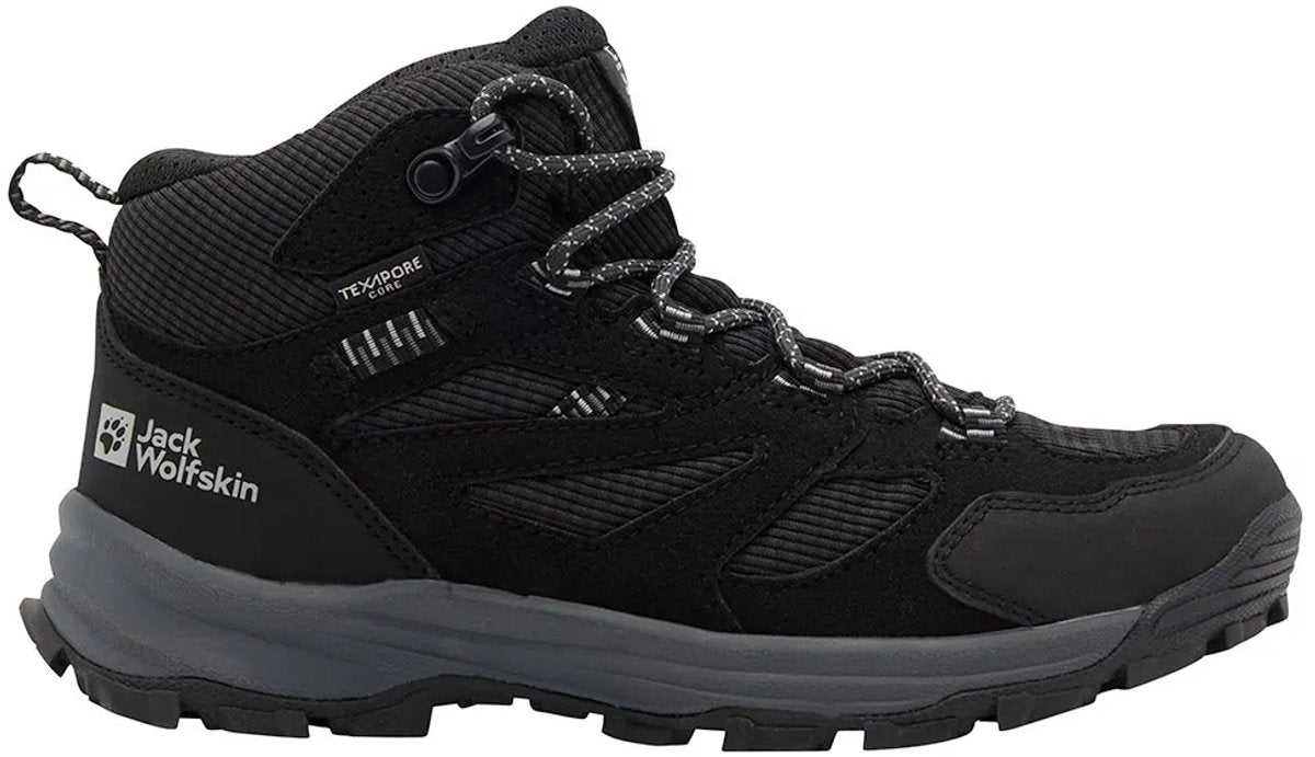 Jack Wolfskin vojo tour texapore mid wandelschoenen zwart eu 33 jongens,meisjes