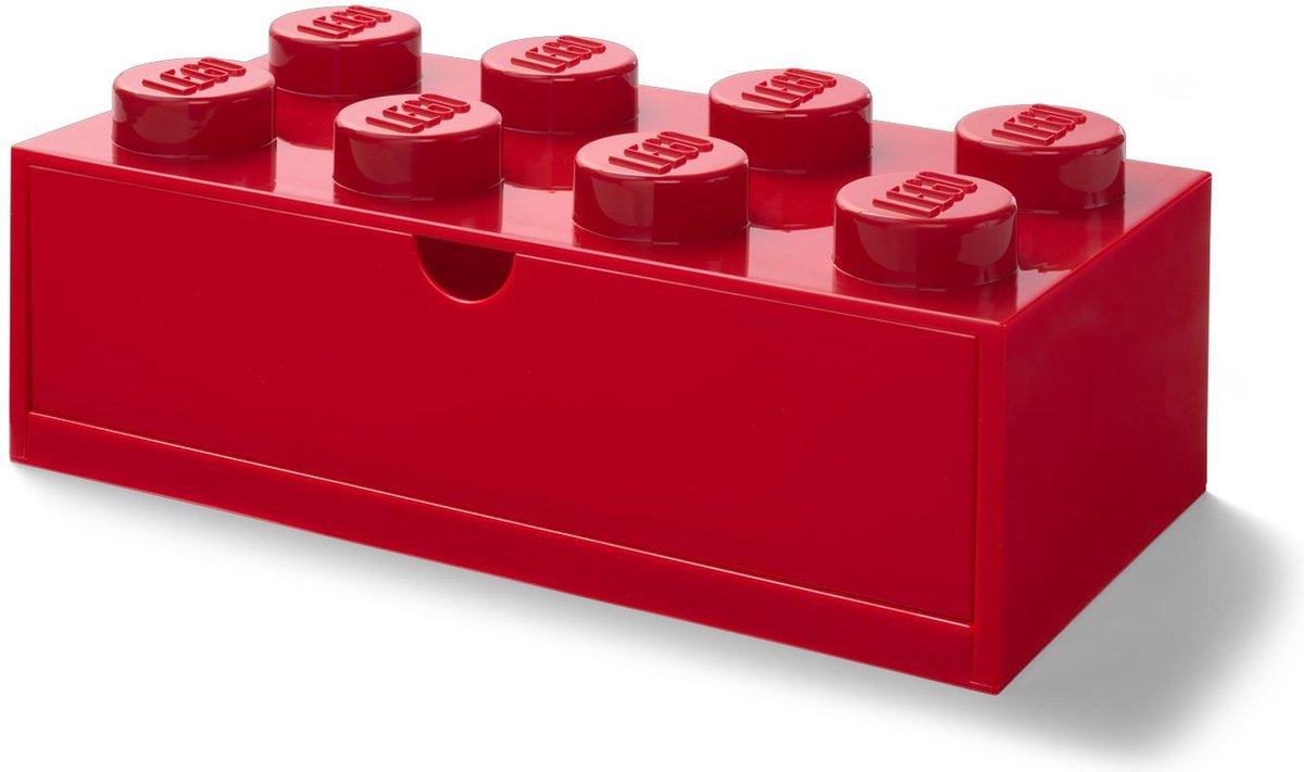 LEGO - opbergbox bureaulade brick 8 - kunststof - rood