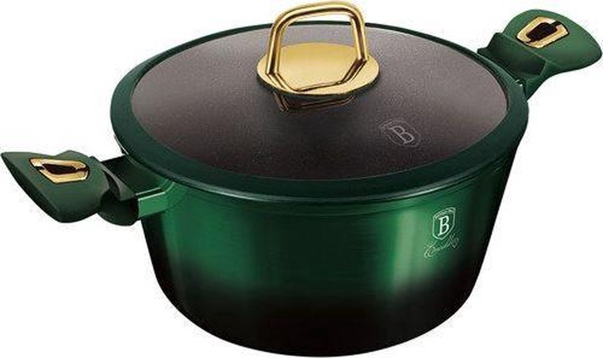 BerlingerHaus Berlinger haus 6059 - braadpan met titanium coating - 28 cm - met deksel - emerald collection