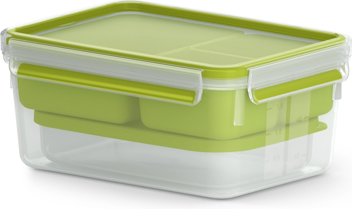 Tefal masterseal to go - lunchbox xl - 2,2l - inclusief bestek - luchtdicht