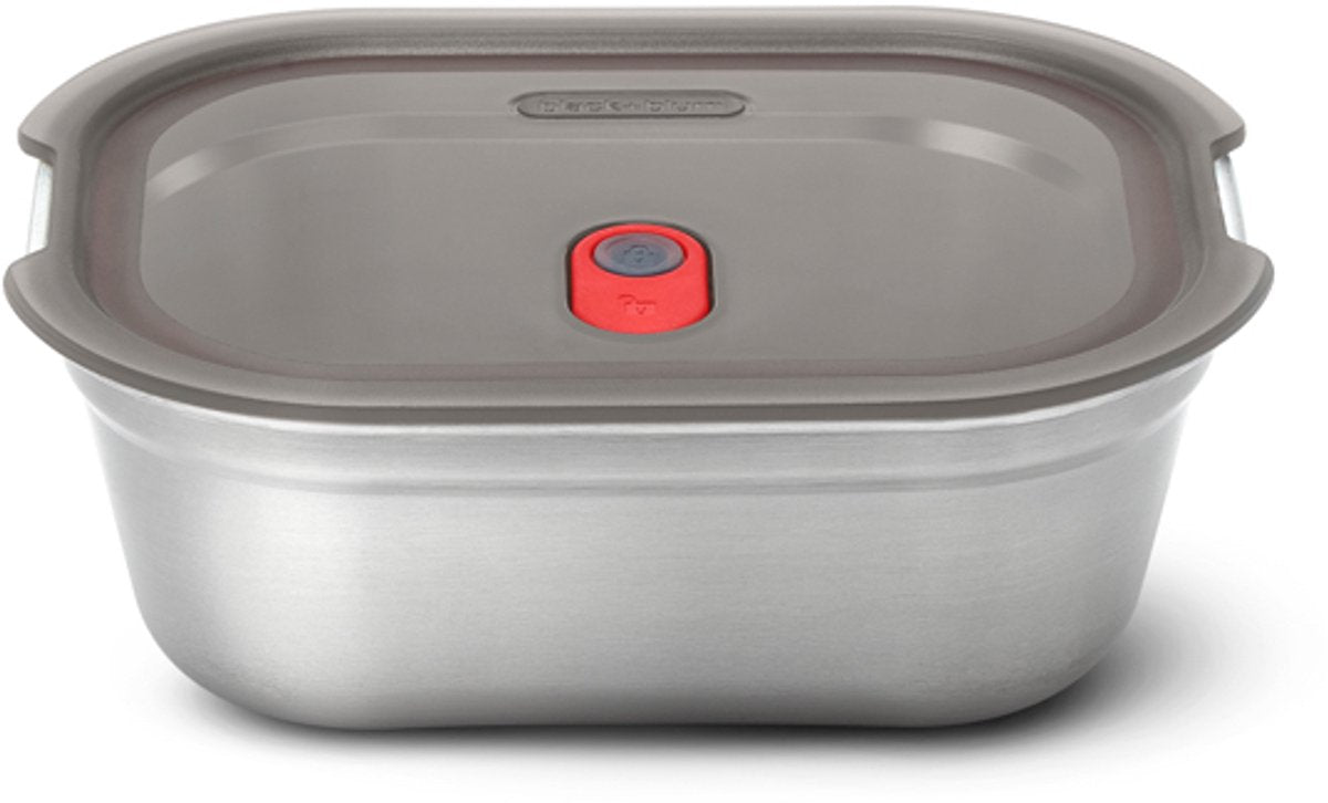 Black Blum Black+blum steel food box small - meal prep - 173x127x65mm - grijs rood