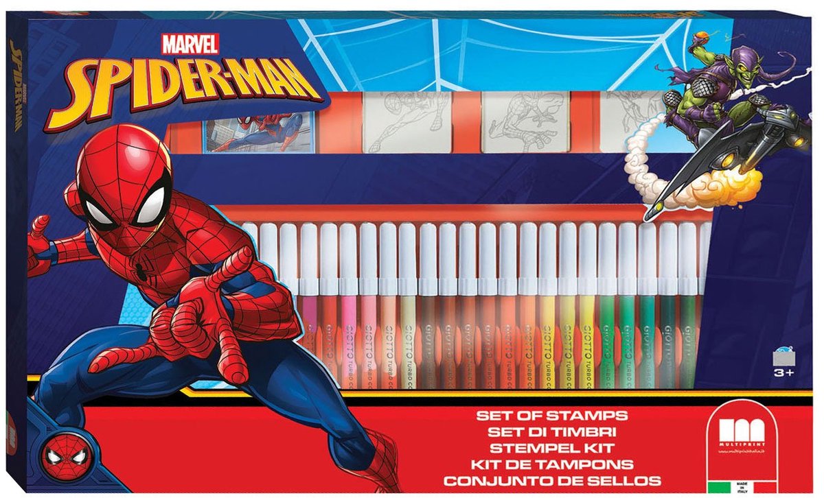 Multiprint Spiderman kleurset met stempels, 41dlg.