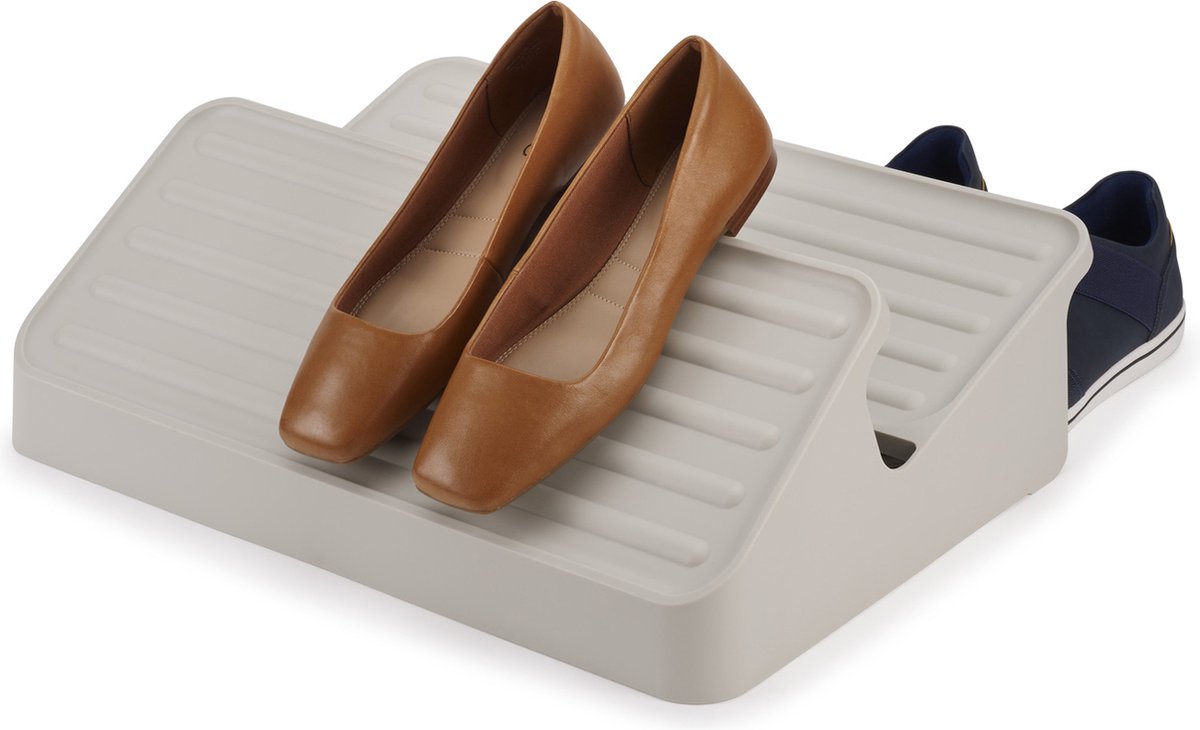 Joseph Joseph shoe-in™ ruimtebesparend schoenenrek – ecru – stapelbaar modern design - 6 paar schoenen