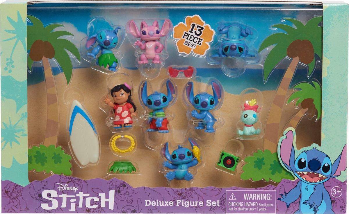 Just Play Disney stitch - stitch deluxe set 8 speelfiguren met 5 accessoires