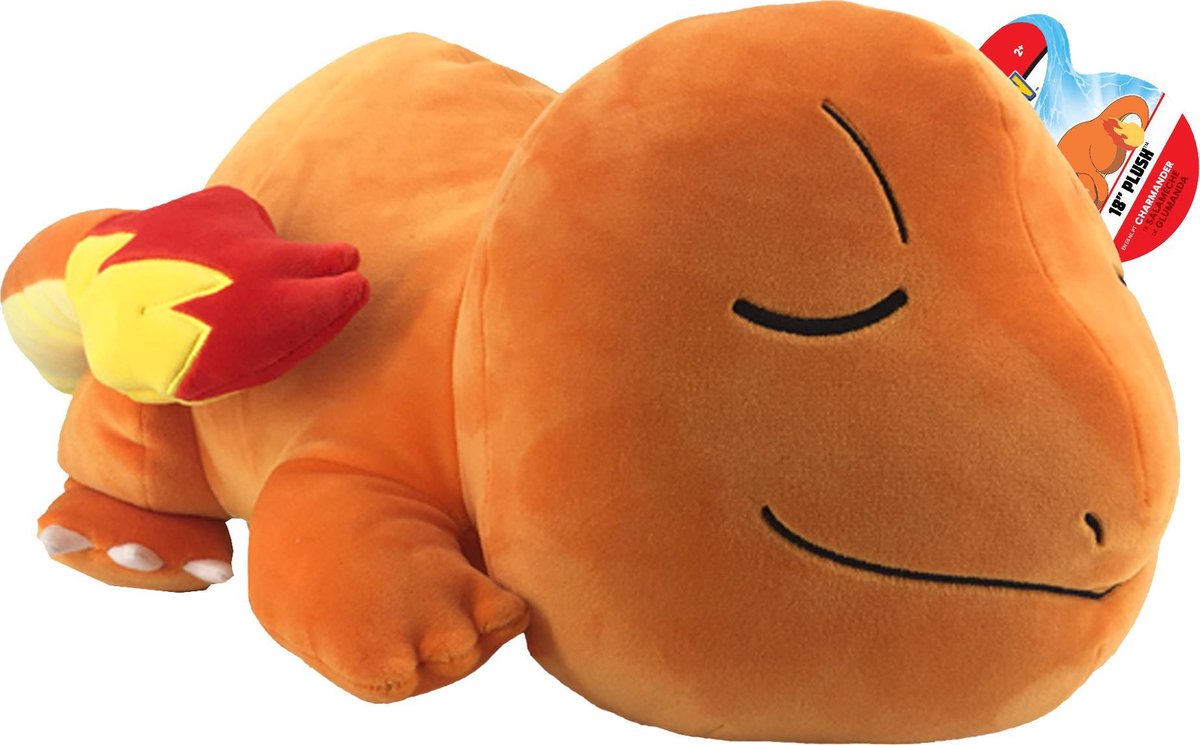 Jazwares Pokémon pluche - slapende charmander 45 cm
