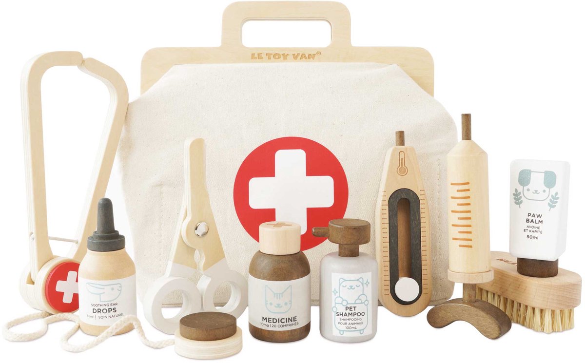 Le Toy Van dierenarts speelgoedset fsc 100% educatief karton.