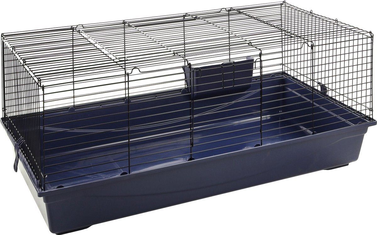 PETSFIRST Knaagdieren kooi jip - blauw zwart - cavia´s - dwergkonijn - 120 cm l - 59 cm b - 50 cm h